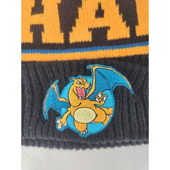 Pokemon Charizard Game Freak Nintendo Beanie Winter Hat Pompom 2014 Headwear - Picture 2 of 7